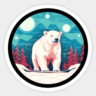 Polar Bear in Ornament, Love Bears Sticker